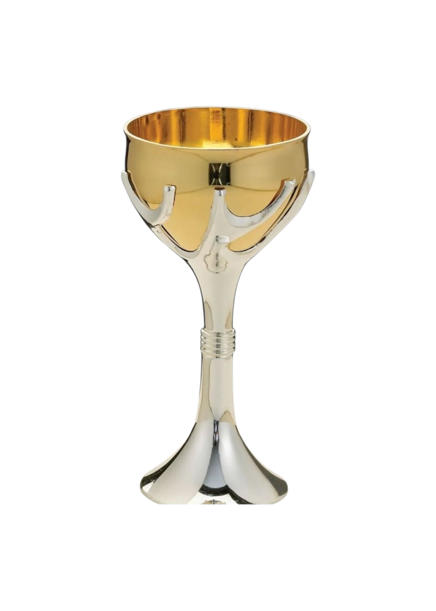 KIDDUSH CUP TREE OF LIFE GOLD & SILVER PLATE 6.5"