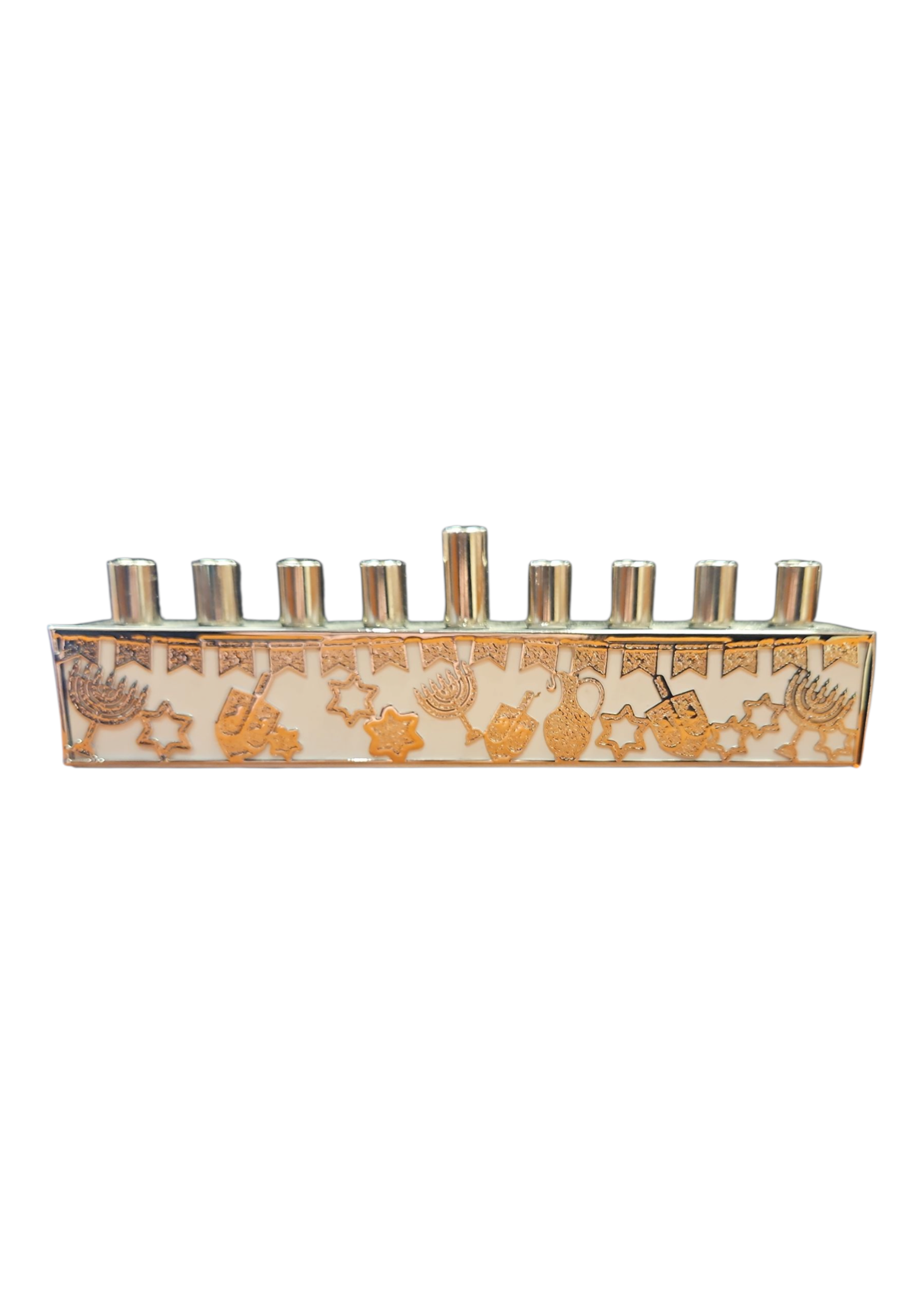 MENORAH WHITE & SILVER LASER CUT CHANUKAH LACING