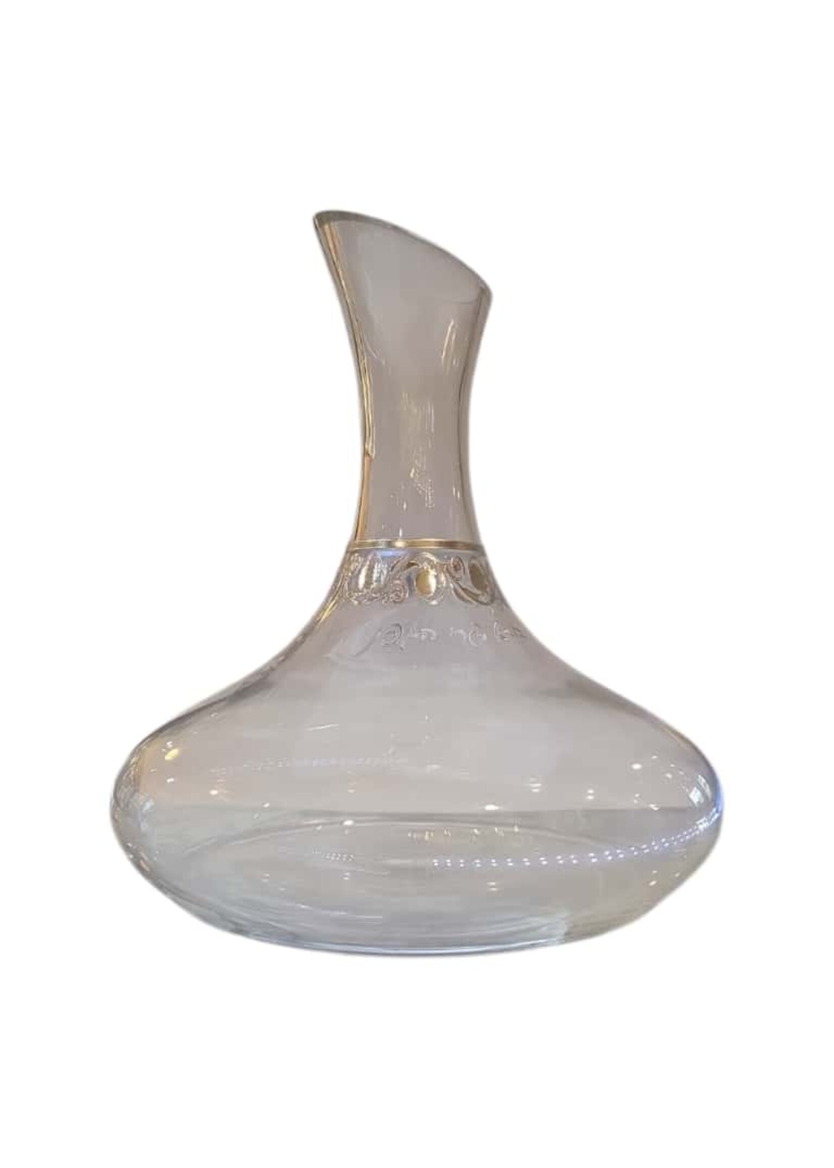 DECANTER GLASS SILVER POMEGRANATES