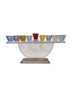 MENORAH CRYSTAL COLORFUL CUPS HALF CIRCLE STYLE