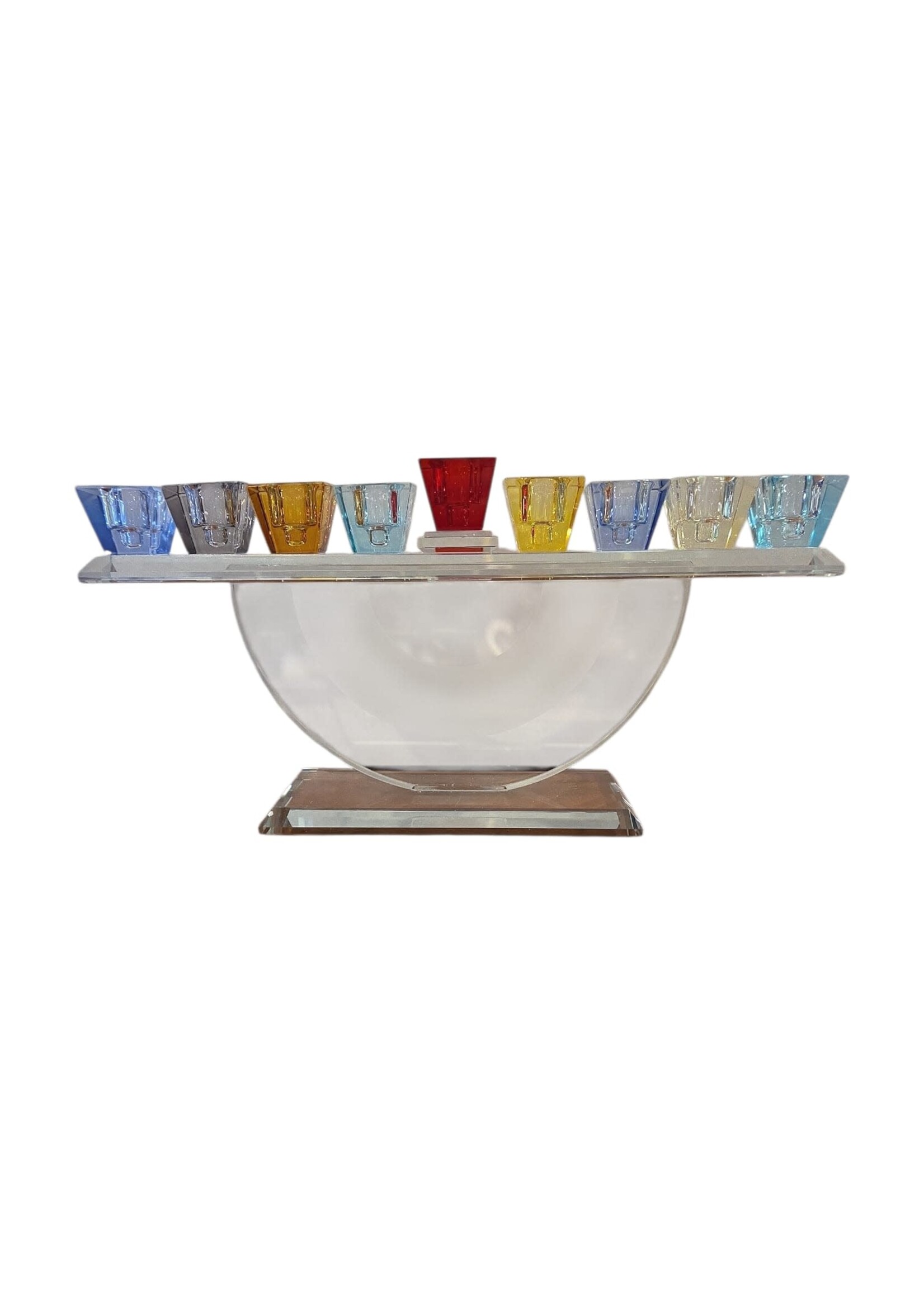 MENORAH CRYSTAL COLORFUL CUPS HALF CIRCLE STYLE