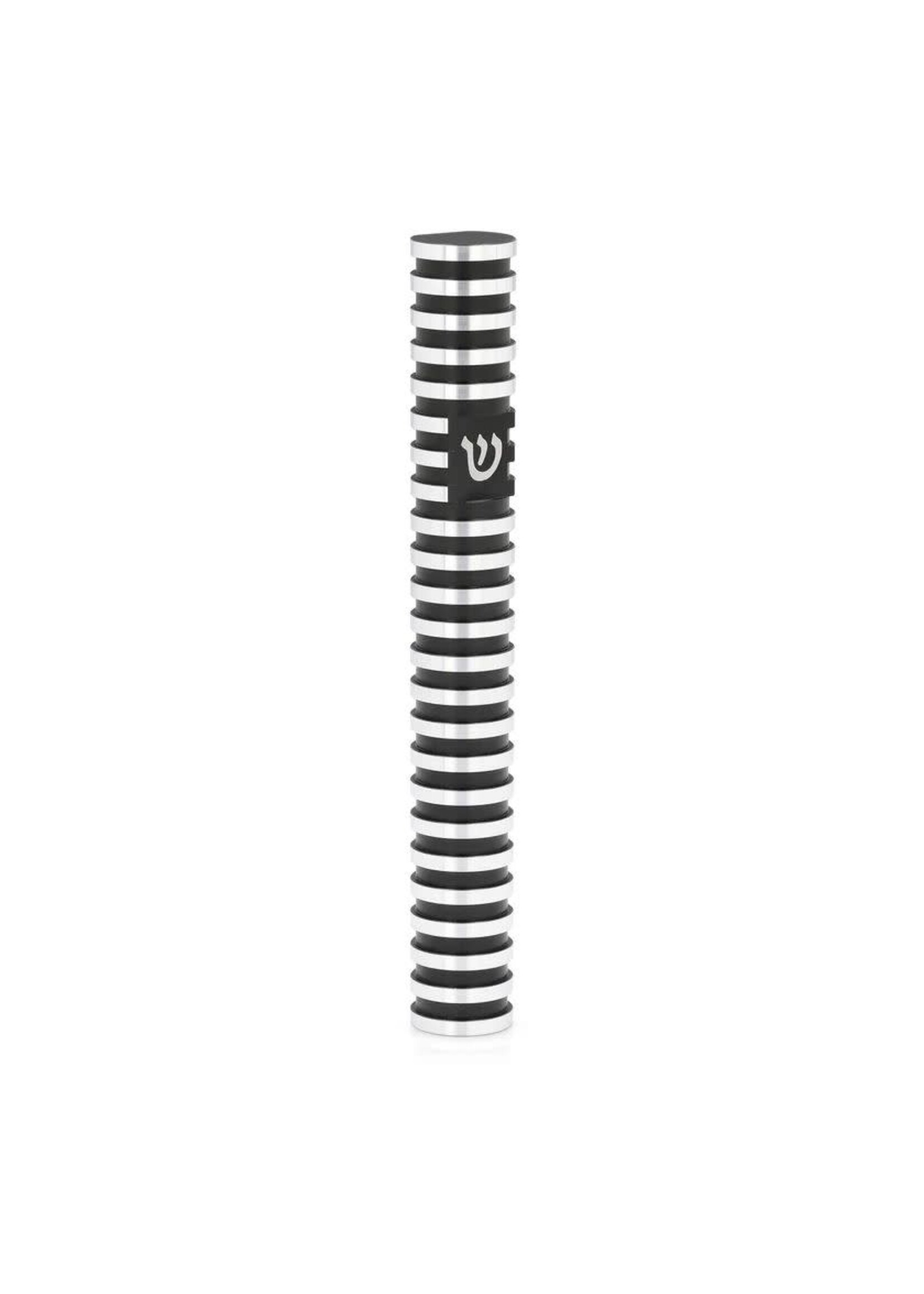 MEZUZAH BLACK GROOVED ALUMINUM 12 CM
