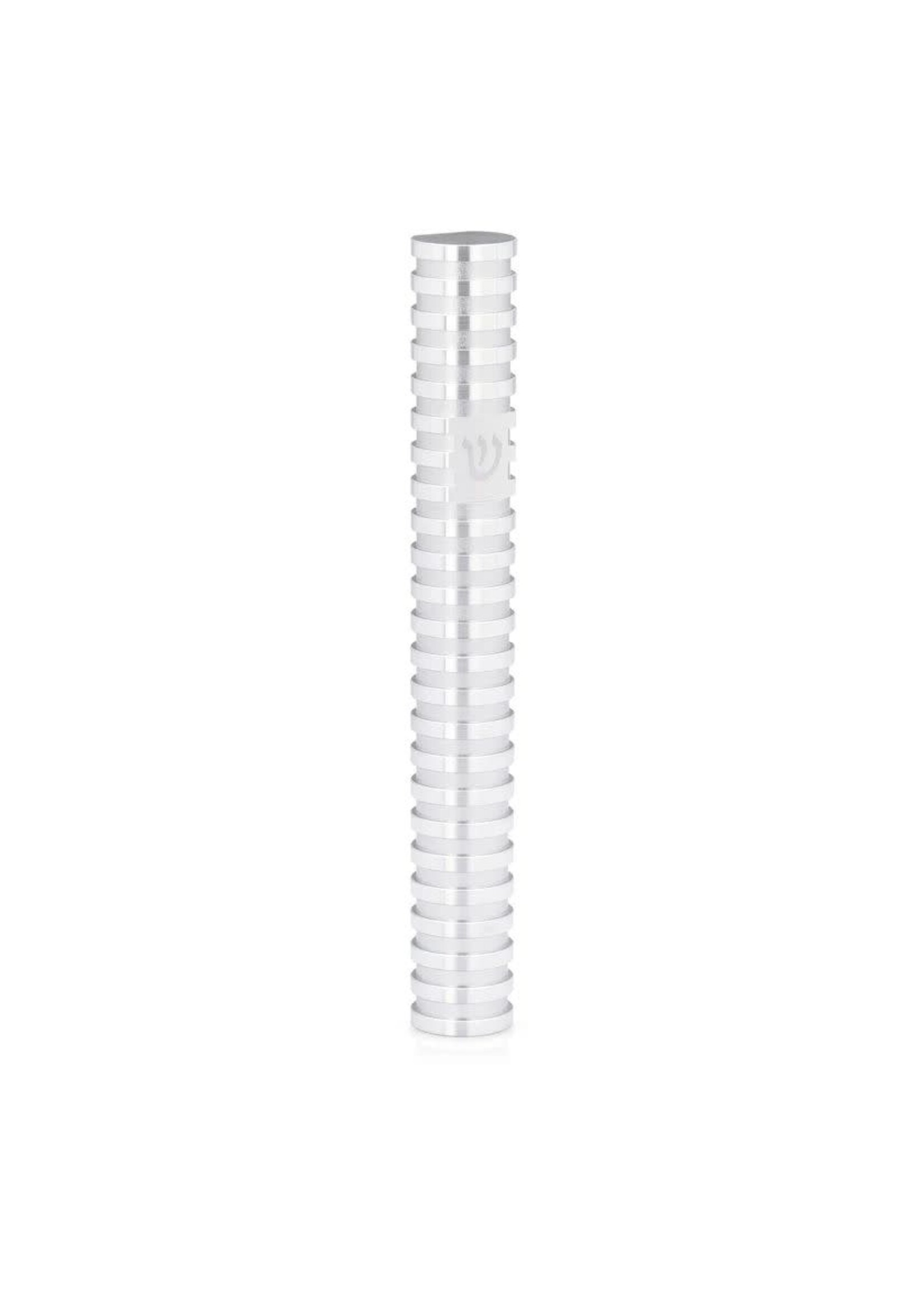 MEZUZAH SILVER GROOVED ALUMINUM 12 CM