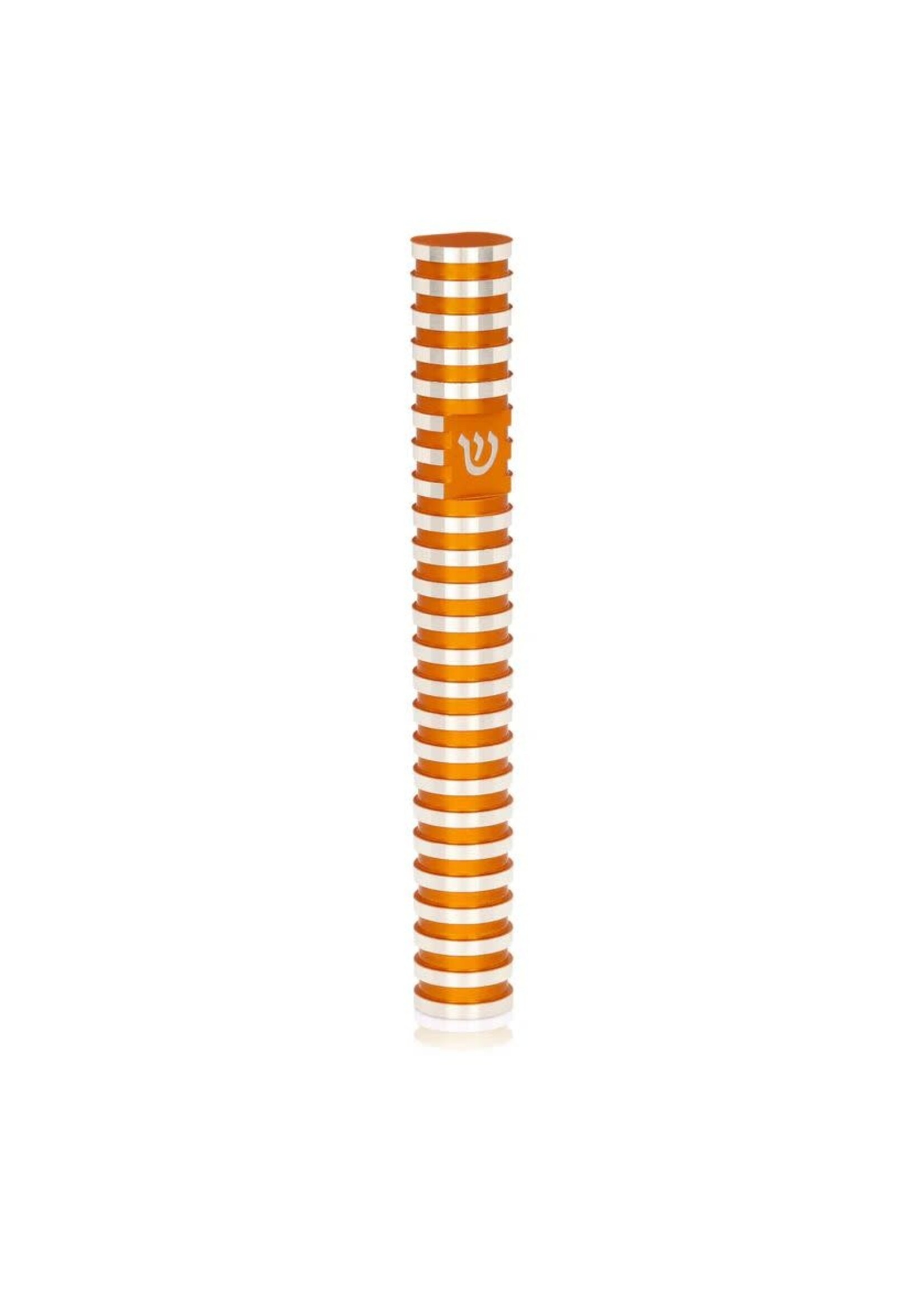 MEZUZAH COVER GROOVED ORANGE 12CM