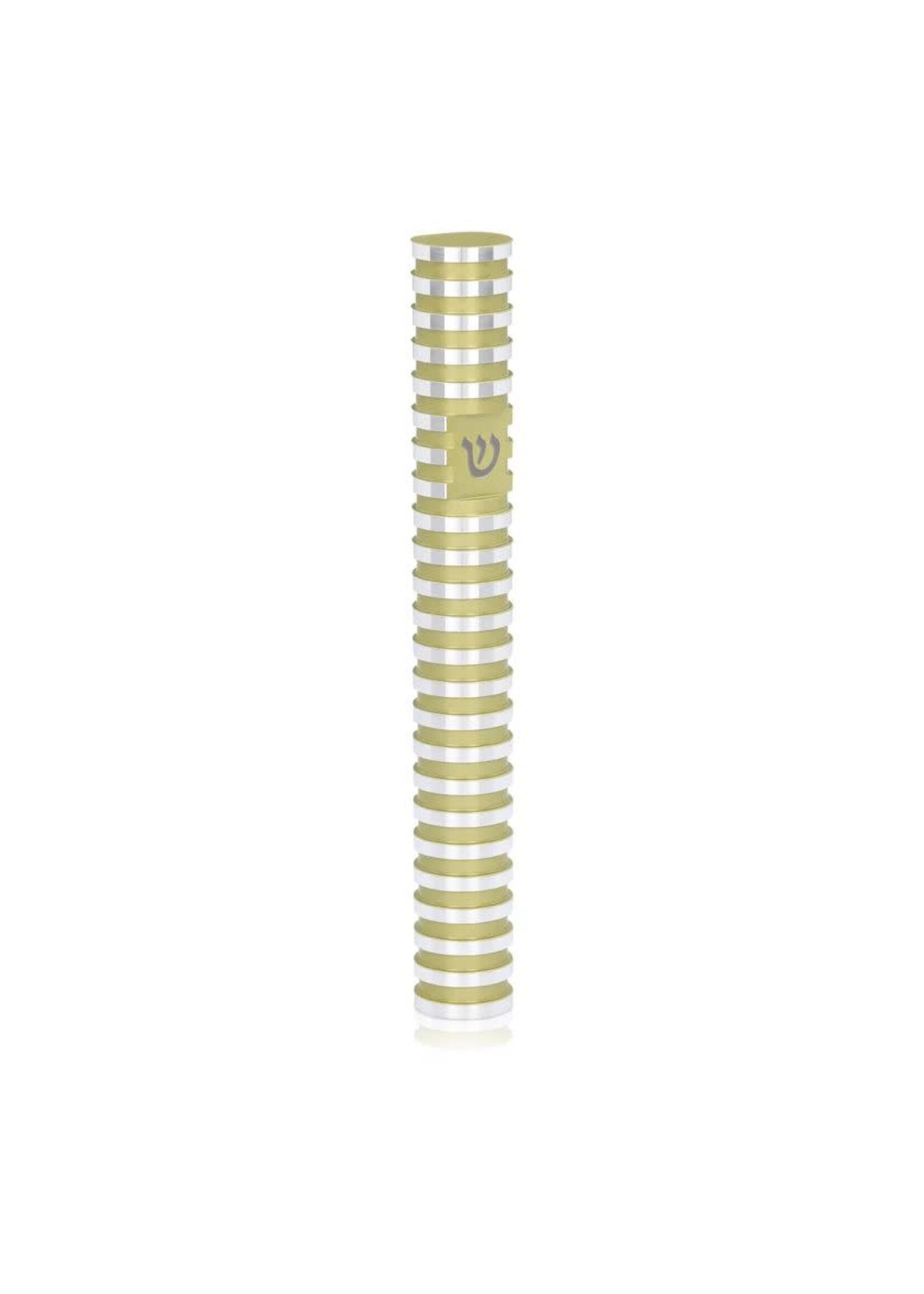 MEZUZAH COVER GROOVED YELLOW 12CM