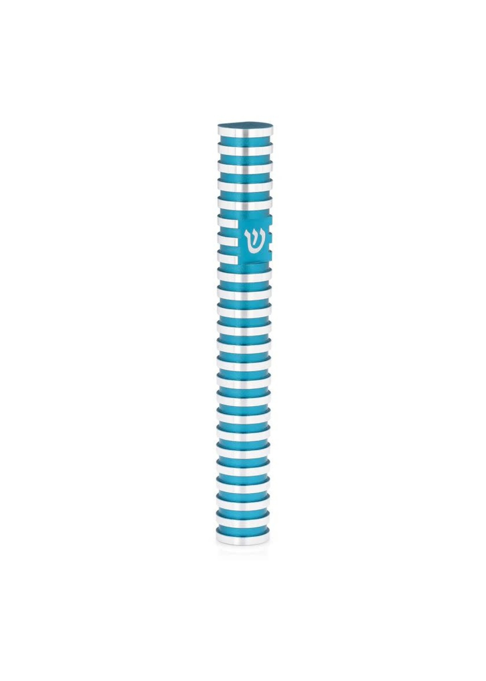 MEZUZAH TURQUISE GROOVED ALUMINUM 12 CM