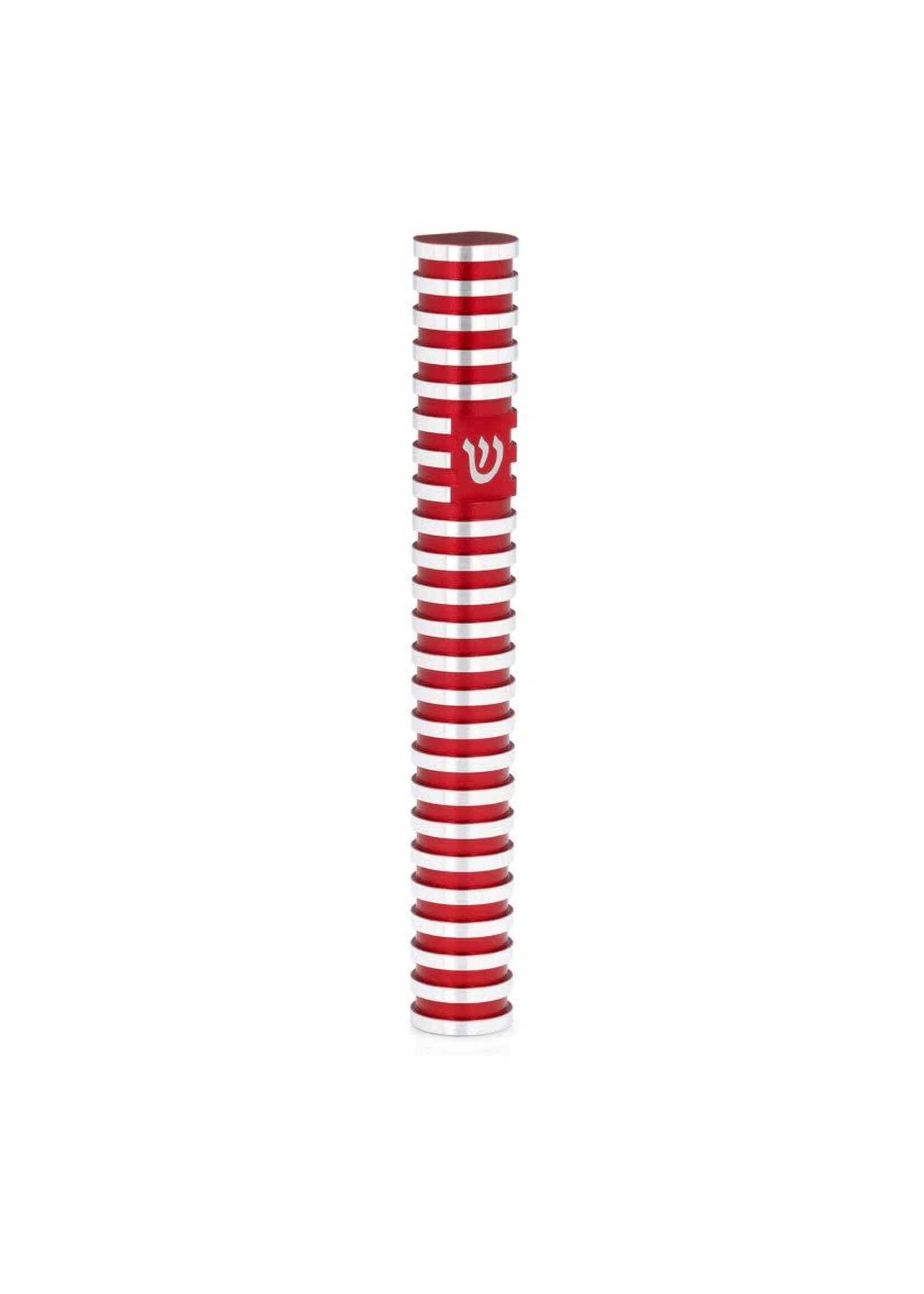 MEZUZAH COVER GROOVED RED 12CM