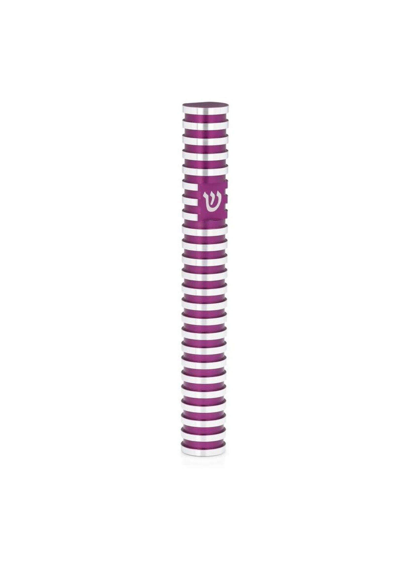MEZUZAH COVER GROOVED PURPLE 12CM