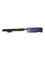 CHALLAH KNIFE BLUE METAL & LASERCUT WITH  STAND