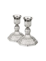 CANDLESTICK SET SILVER FILIGREE 4.5"
