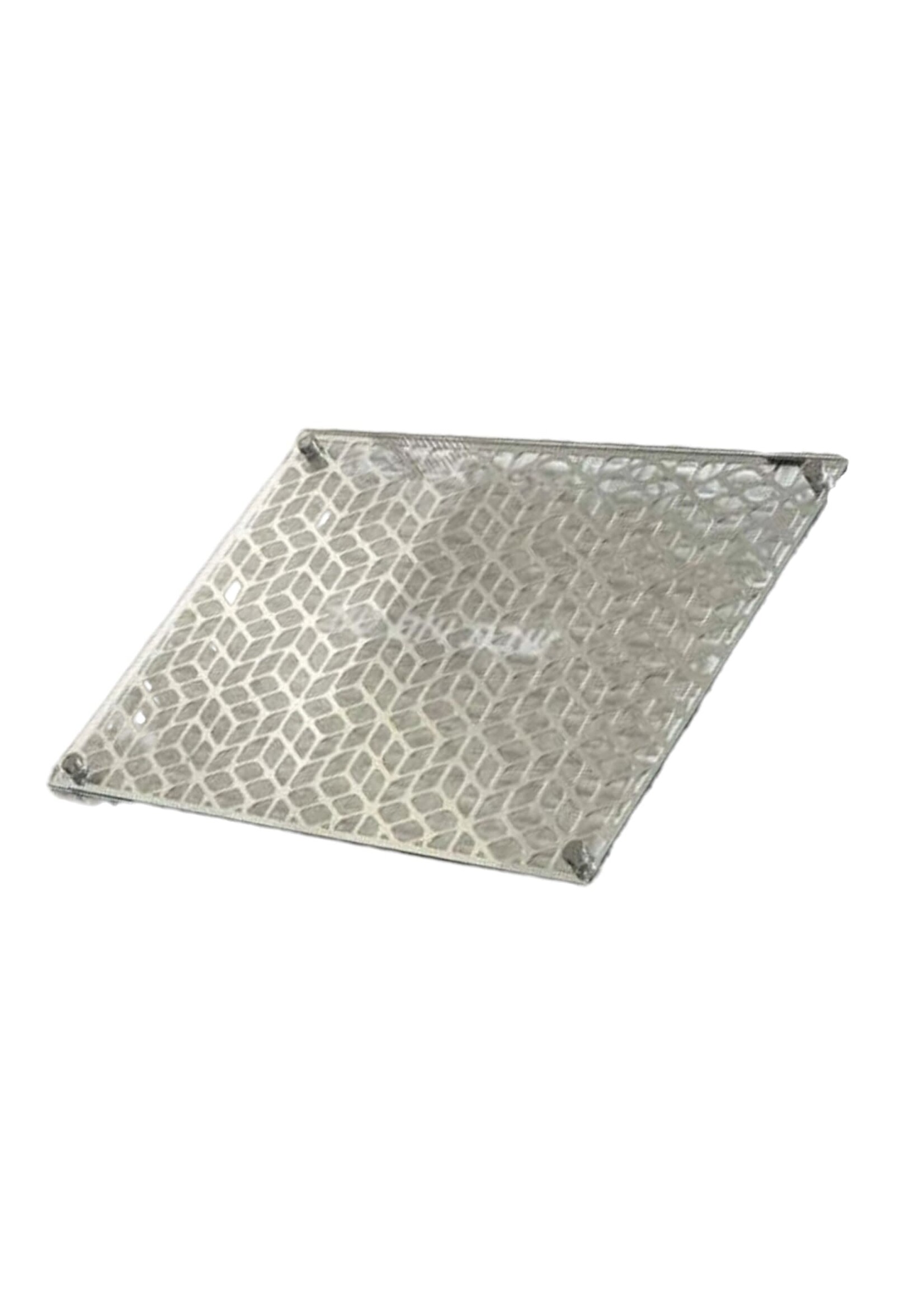CHALLAH BOARD GEOMETRIC SILVER LASER CUT ACRYLIC & GLASS TOP