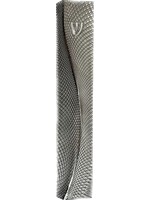 MEZUZAH RIPPLE SILVER OVER WHITE 20 CM - LASER CUT STEEL