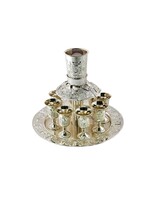 KIDDUSH FOUNTAIN JERUSALEM CITY 8 CUPS  NICKEL PLATE