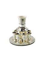 KIDDUSH FOUNTAIN RHOMBUSES 8 CUPS  SILVER PLATE