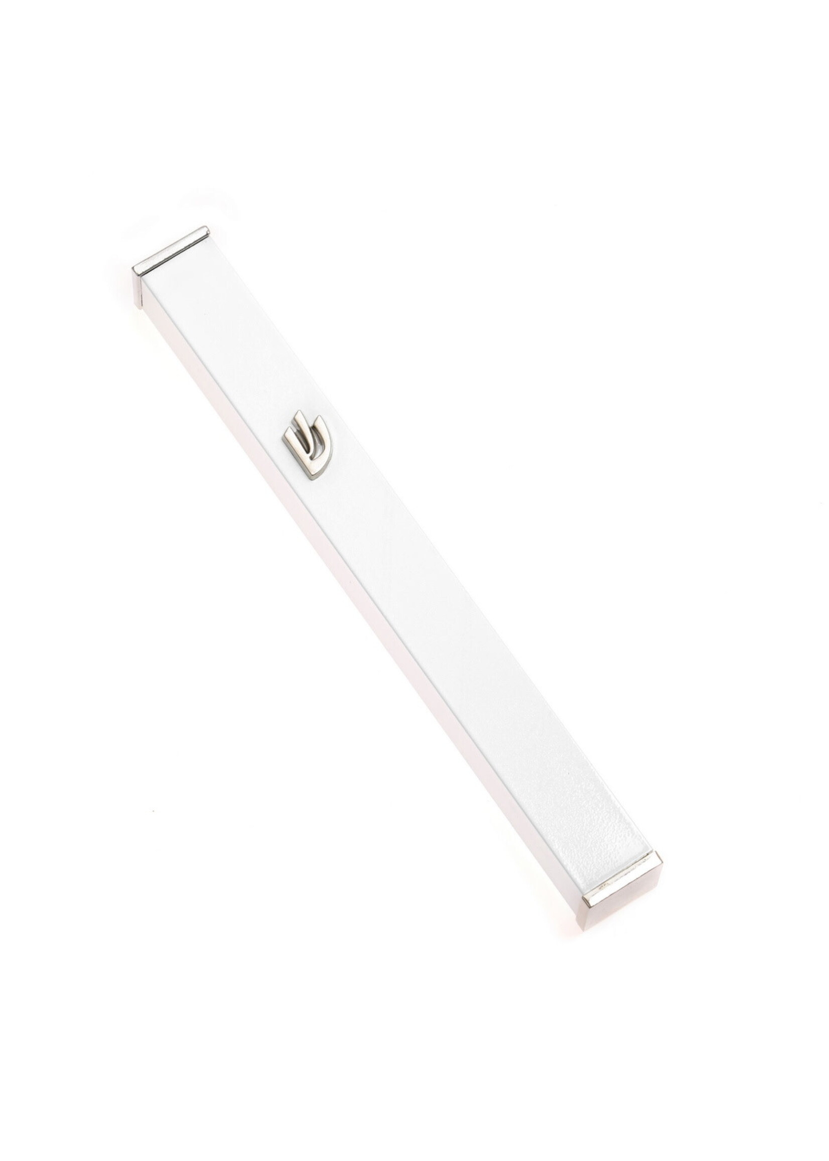 MEZUZAH WHITE & NICKEL SHIN 15 CM