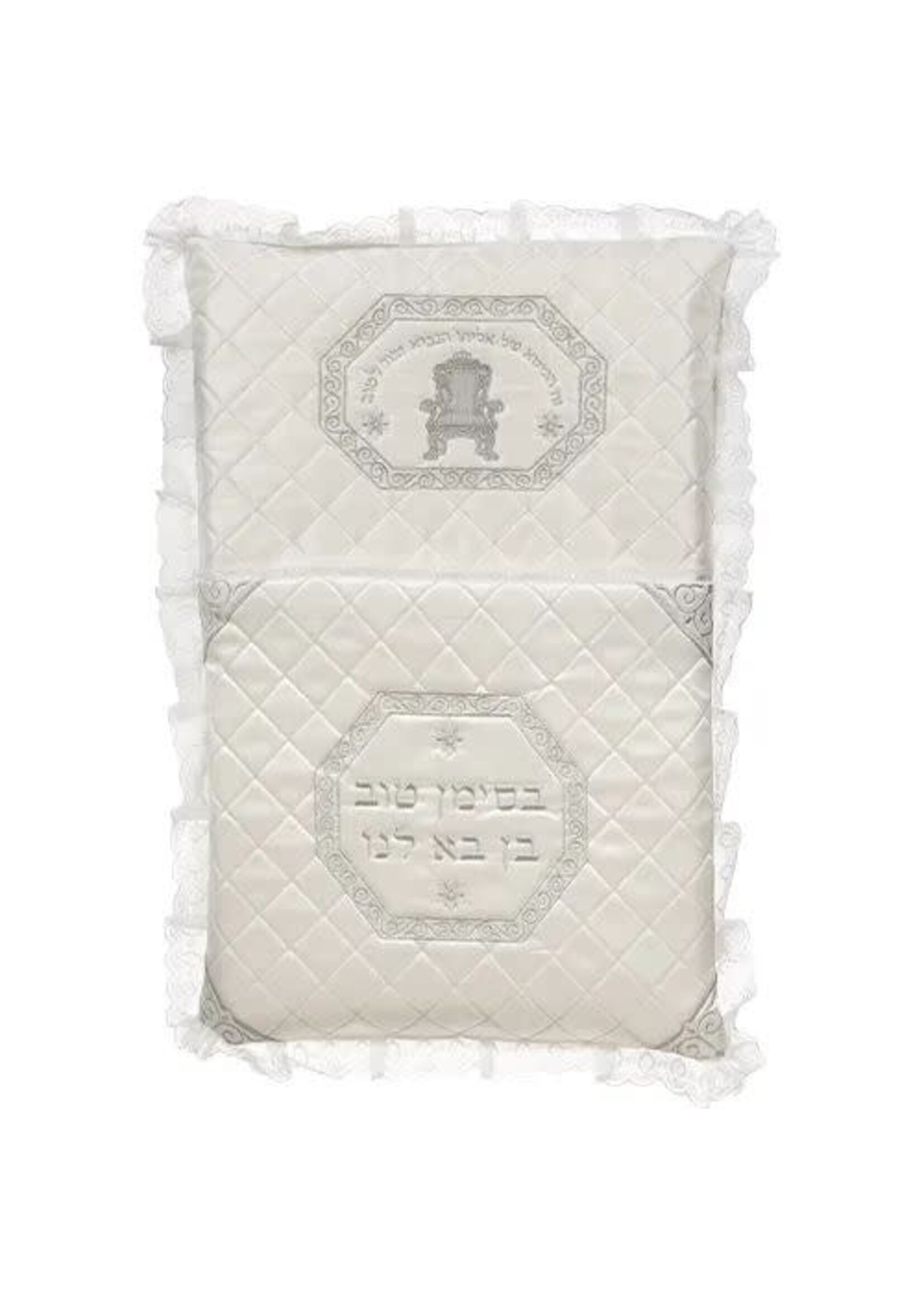 BRIS PILLOW SATIN WITH SILVER CHAIR EMBROIDERY