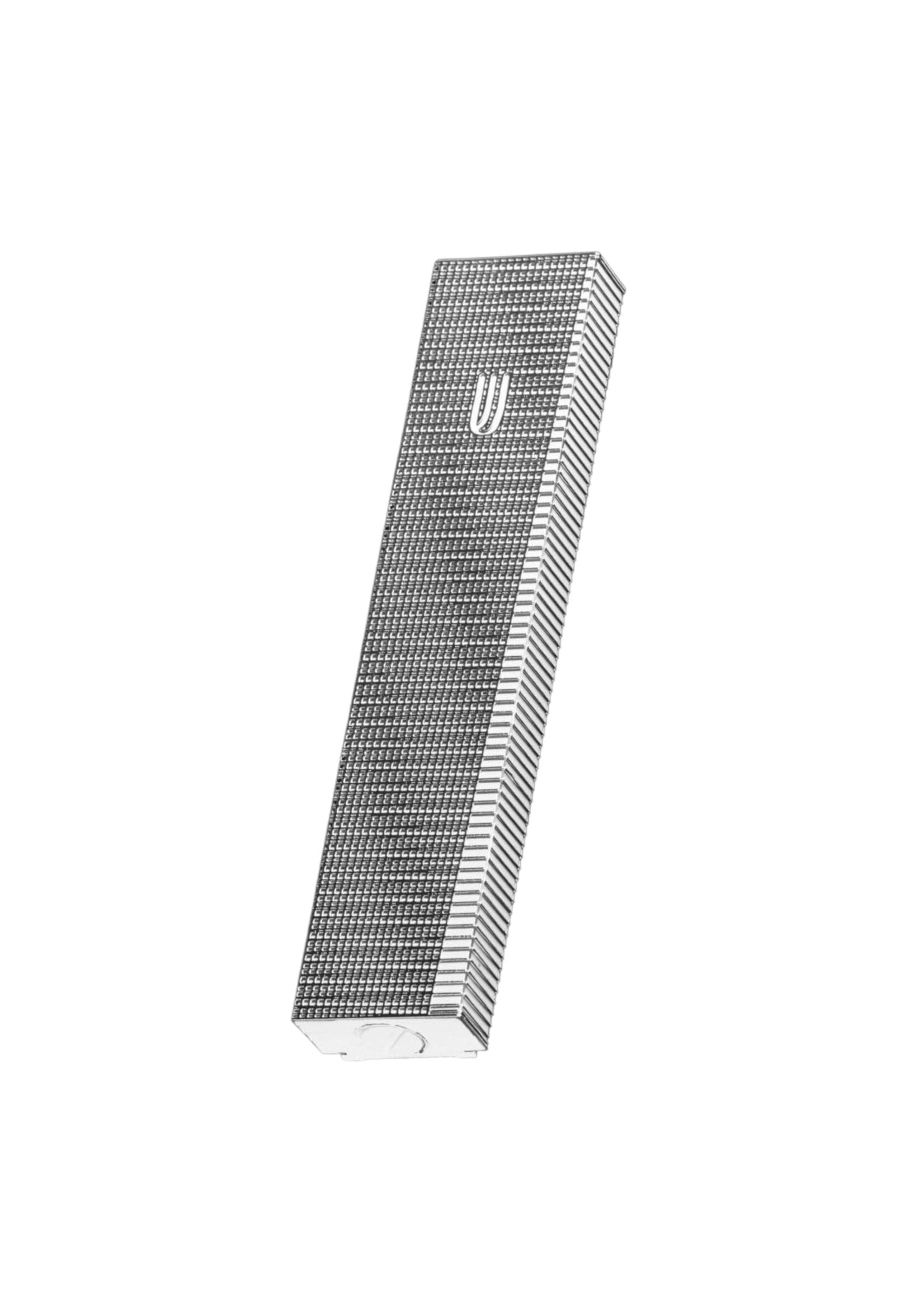 MEZUZAH NOTEBOOK SILVER OVER WHITE 10 CM - LASER CUT STEEL