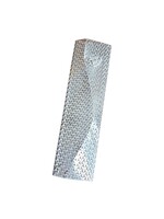 MEZUZAH 3D RESHET SILVER  OVER WHITE 10 CM WIDE   - LASER CUT STEEL
