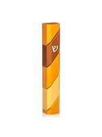 MEZUZAH COVER POLYGON WAVE GOLD 12CM