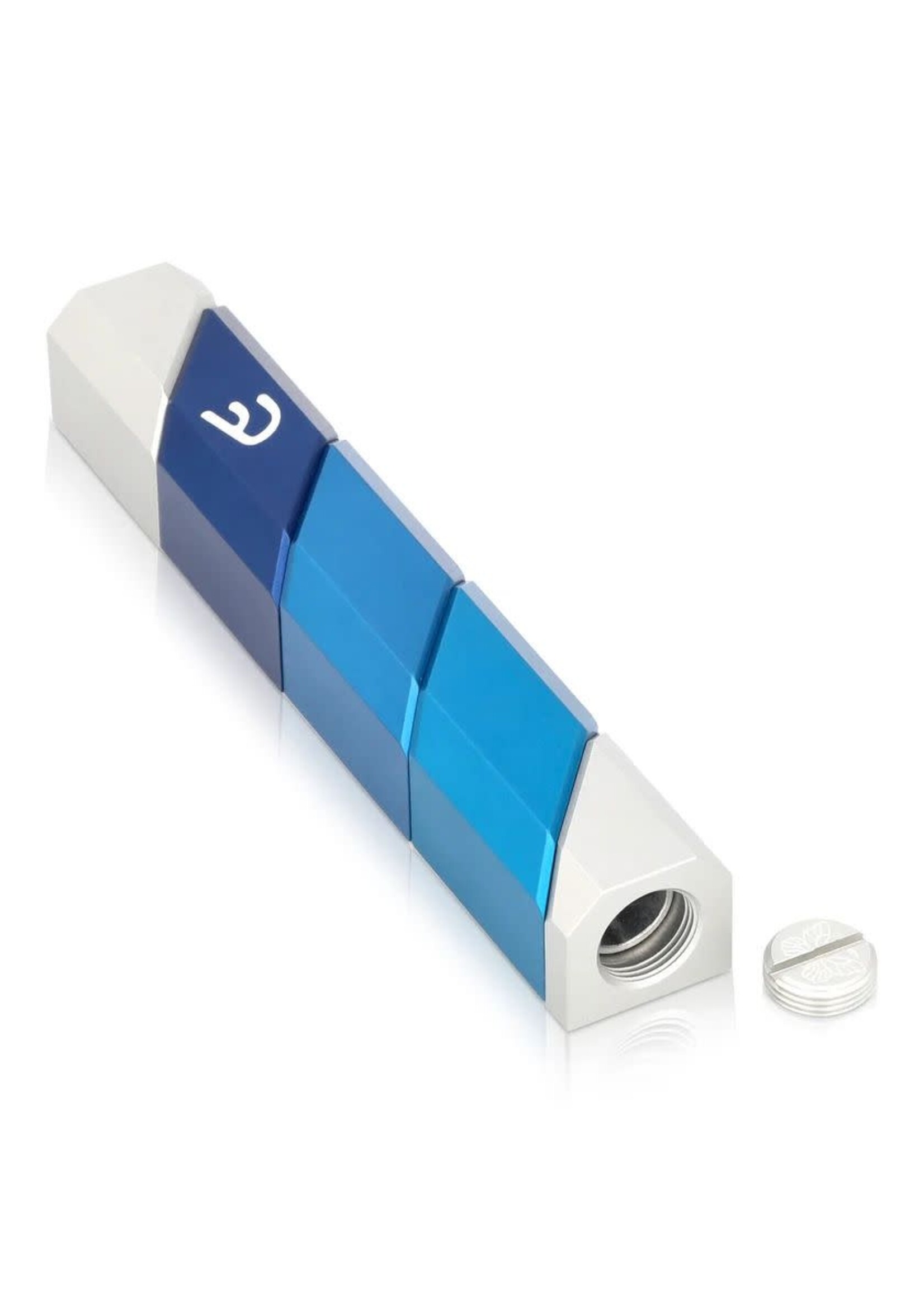 MEZUZAH COVER POLYGON WAVE BLUE 12CM