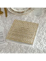 BENCHER SET LUCITE WHITE & GOLD ASHKENAZ