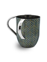 WASHING CUP GOLD LEAF PATTERNS SILVER HANDLES