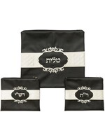 TALLIS & TEFILLIN RASHI & TEFILLIN RABBEINU TAM BAG SET STRADITIONAL FRAME EMBROIDERY