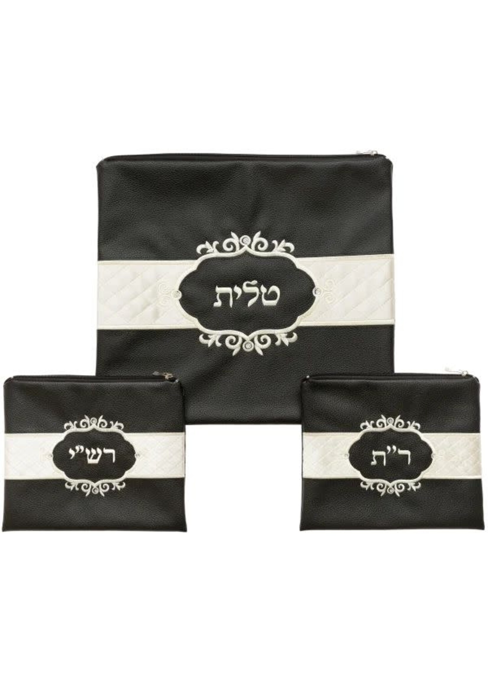 TALLIS & TEFILLIN RASHI & TEFILLIN RABBEINU TAM BAG SET STRADITIONAL FRAME EMBROIDERY