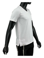 MMJ DRI-FIT TZITZIS ASHKENAZ V-NECK ADULT WHITE