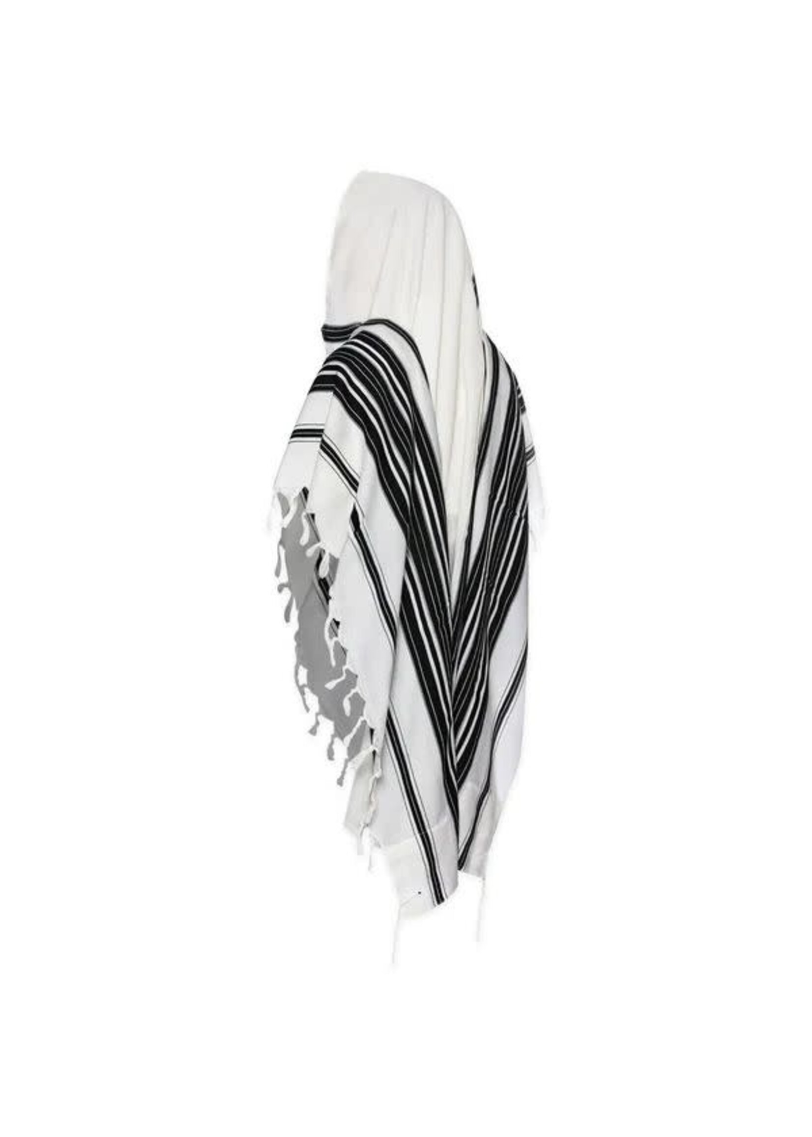 MMJ TALLIS WOOL CHABAD LIGHTWEIGHT BLACK THIN TZITZIS SILK