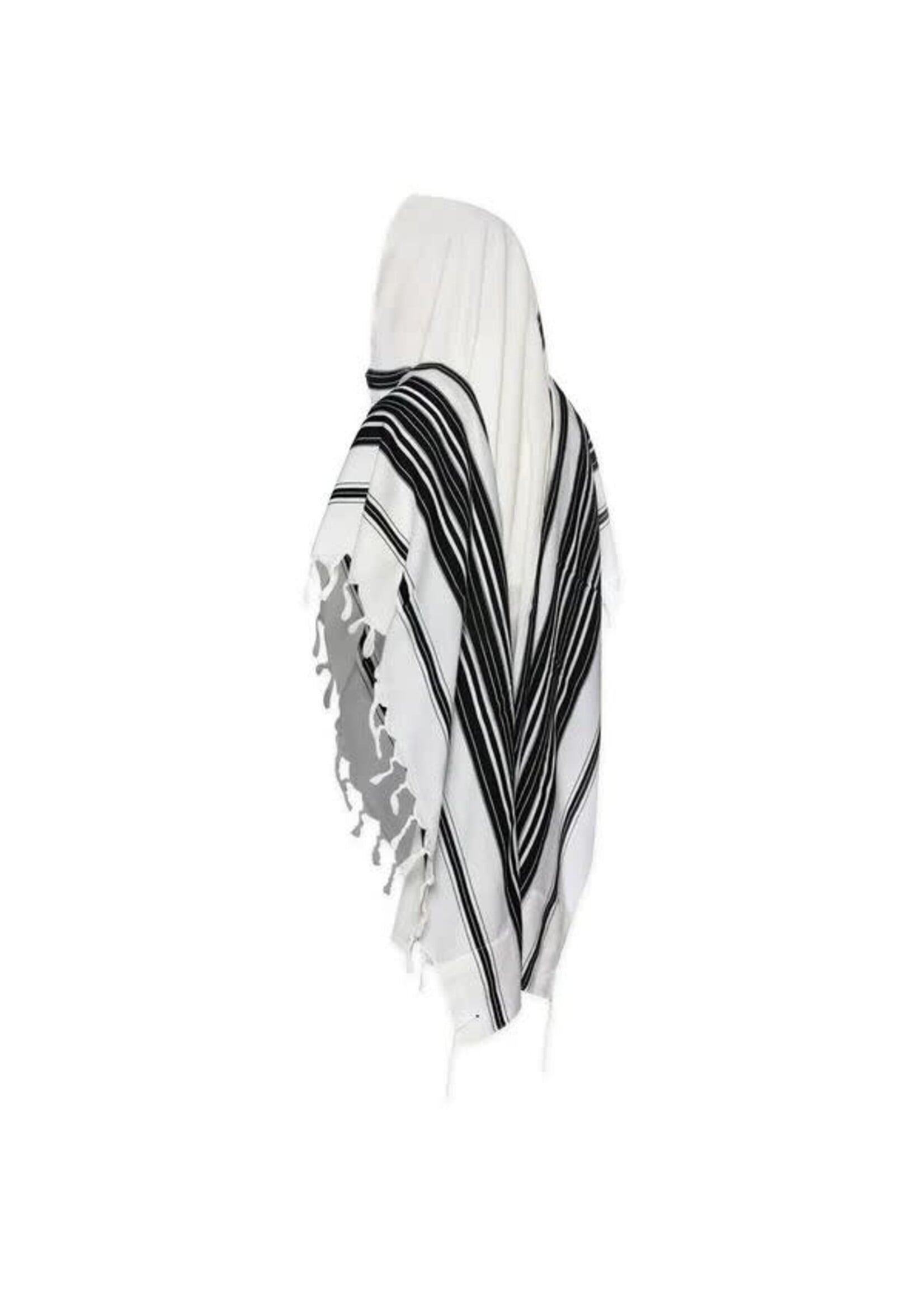 MMJ TALLIS WOOL CHABAD LIGHTWEIGHT NON-SLIP BLACK THIN TZITZIS SILK