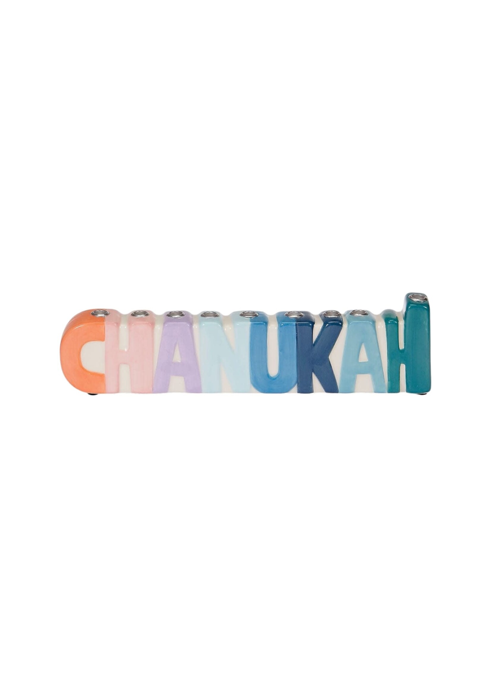 MENORAH CERAMIC  COLORFUL "CHANUKAH"
