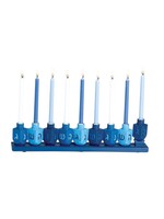 MENORAH BLUE DREIDELS