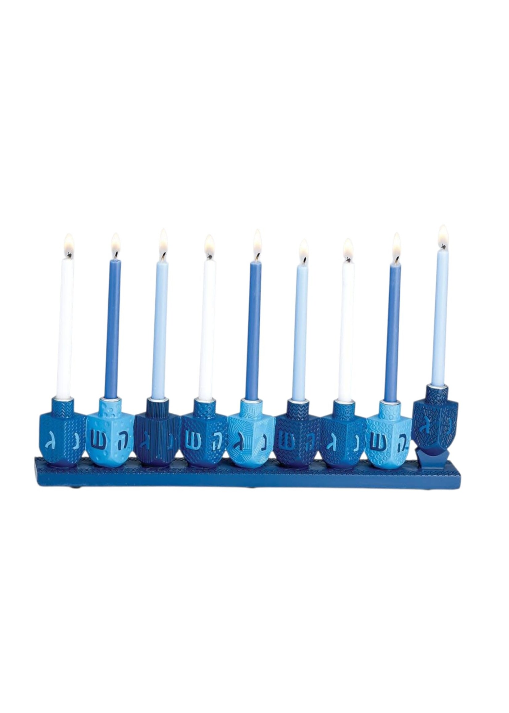 MENORAH BLUE DREIDELS