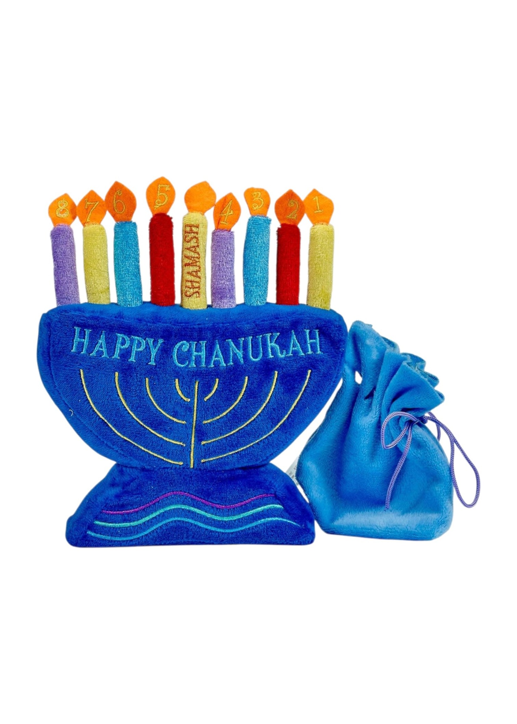 PLUSH MENORAH & CANDLES SET