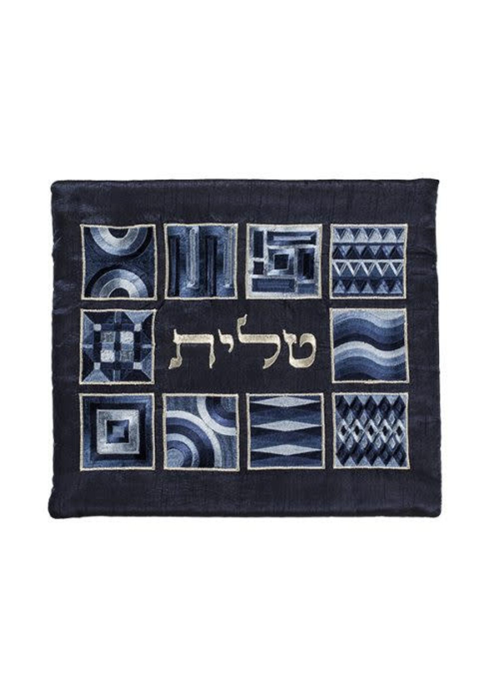 TALIS BAG EMBROIDERED GEOMETRIC BLUES