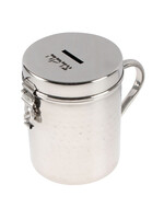 CHARITY BOX HAMMERED STAINLESS STEEL