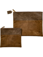 TALIT & TEFILLIN SET 2 TONE BROWN FAUX LEATHER