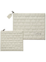 TALLIS & TEFILLIN SET  WHITE STONE WALL FAUX LEATHER SILVER EMBOSSING