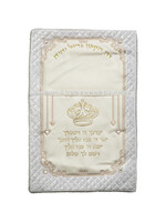 BRIS PILLOW WHITE FAUX LEATHER & CRUSHED VELVET GOLD KOHEN BLESSING