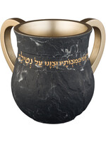 WASHING CUP BLACK SLATE GOLD BLESSING POLYRESIN