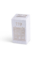 TZEDAKAH BOX GOLD 770 WHITE MARBLE  POLYRESIN