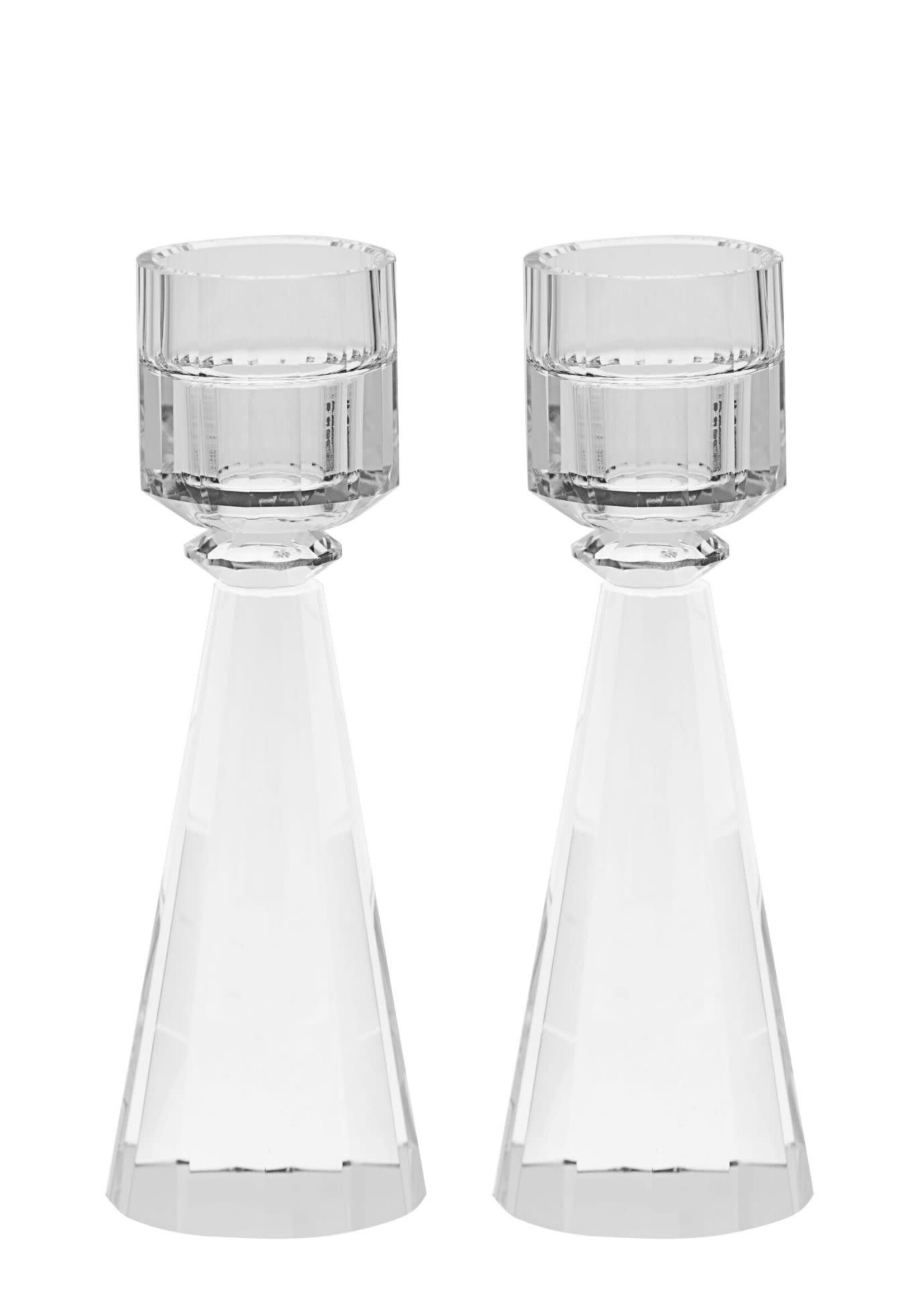 CANDLESTICKS TAPERED CRYSTAL CLEAR SMALL 7"