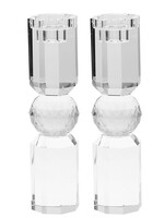 CANDLESTICKS CRYSTAL BALL CLEAR SMALL 7"