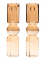 CANDLESTICKS CRYSTAL BALL GOLD MEDIUM 8.25"