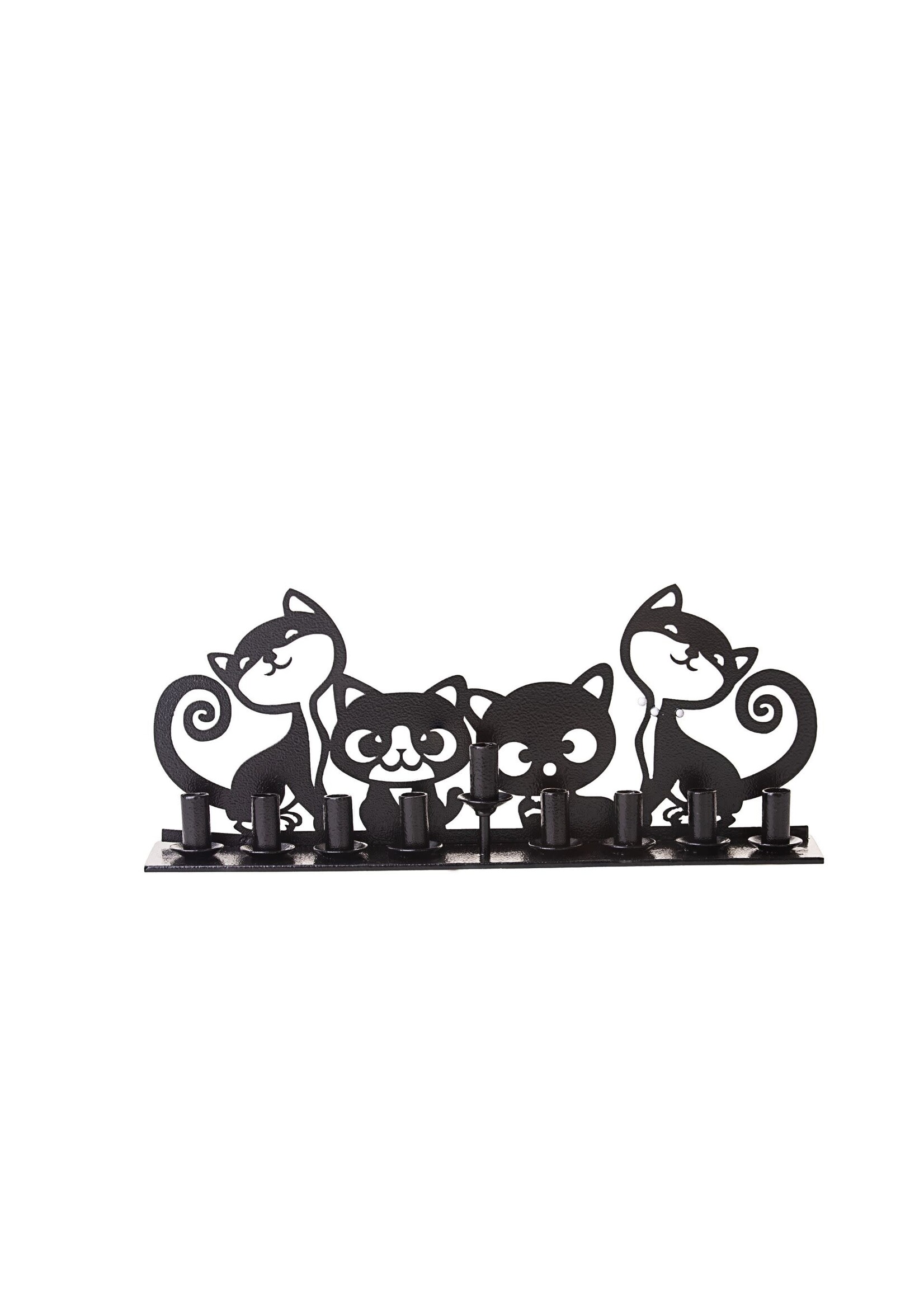 MENORAH METAL BLACK CATS