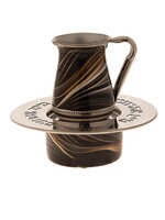 MAYIM ACHRONIM BROWN & GOLD ENAMEL SWIRL ON METAL