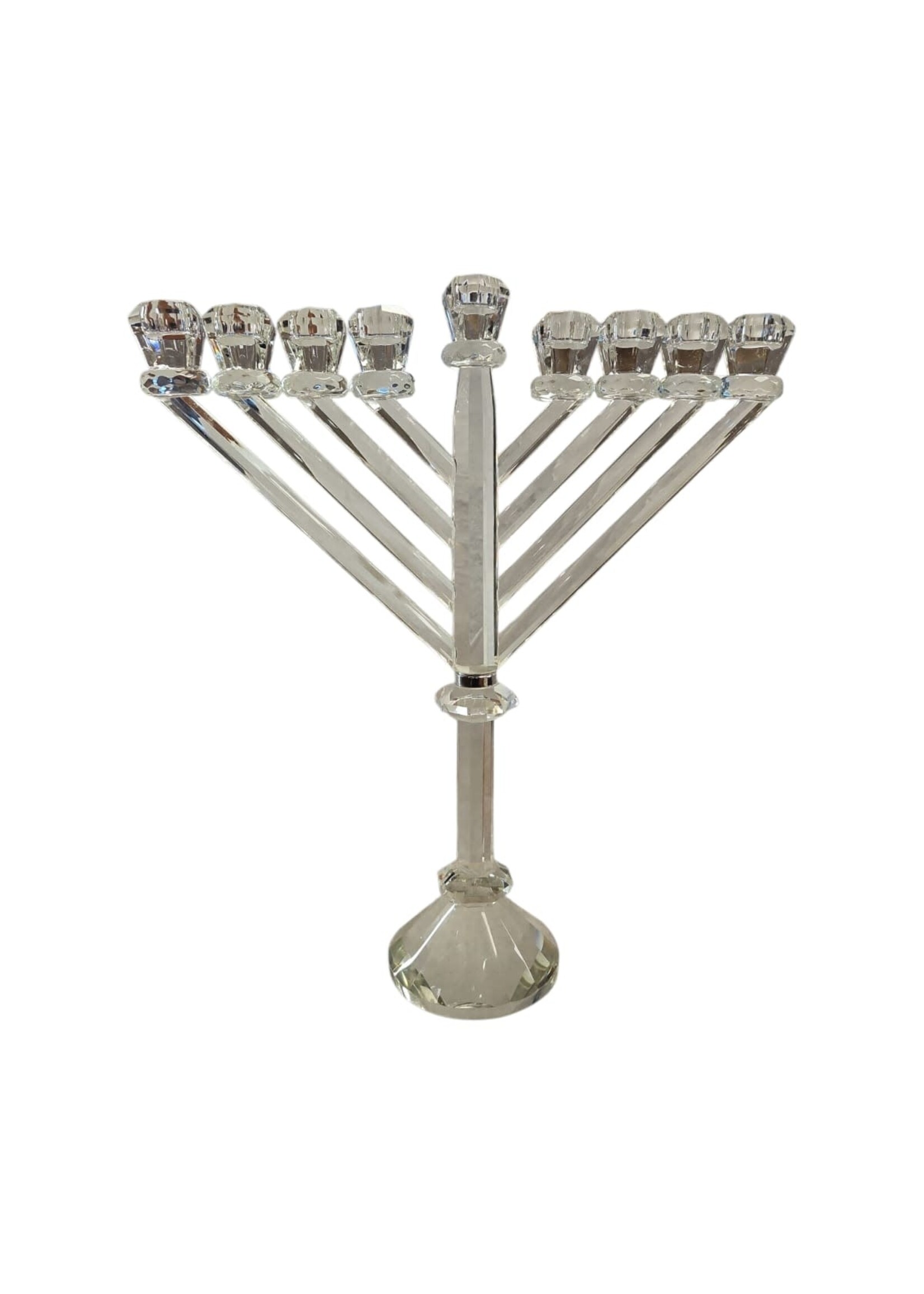 MENORAH CLEAR FACETED CRYSTAL RAMBAM