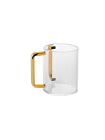 WASH CUP CLEAR ACRYLIC WITH SHINY GOLD HANDLES
