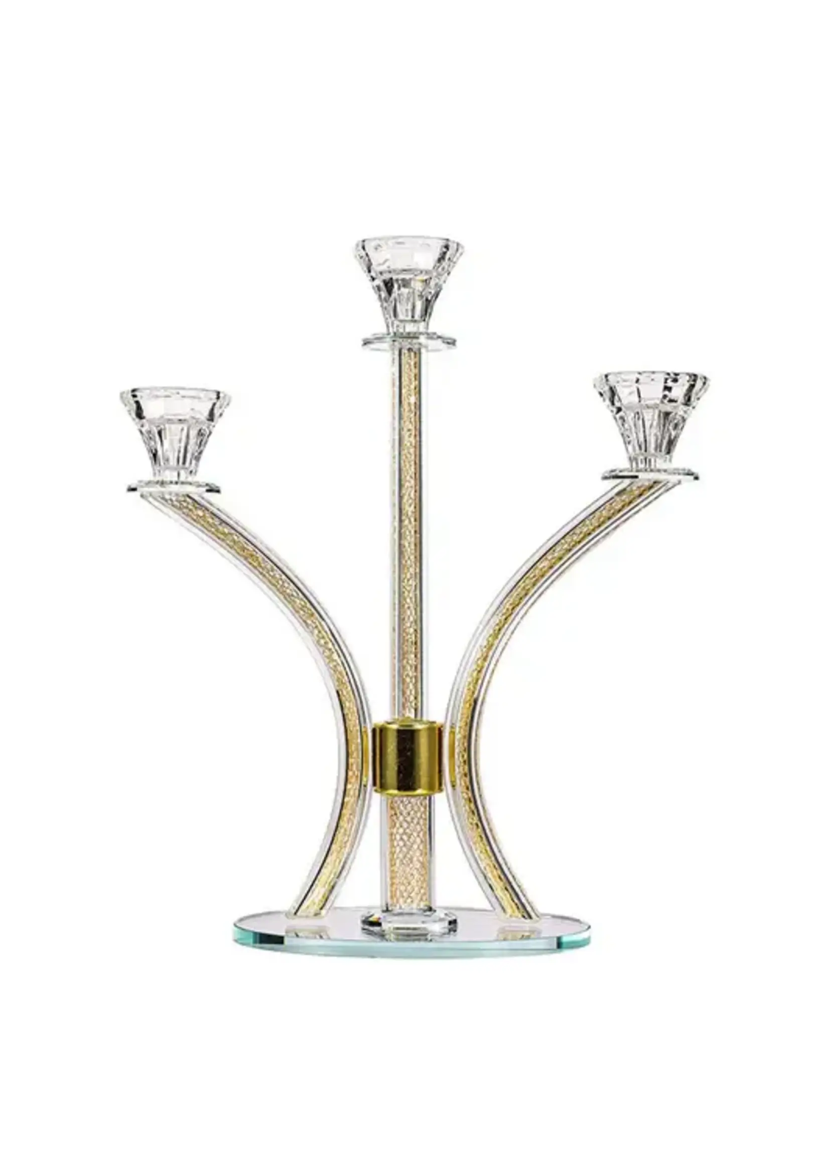 CANDELABRA GOLD MESH 3 BRANCHES